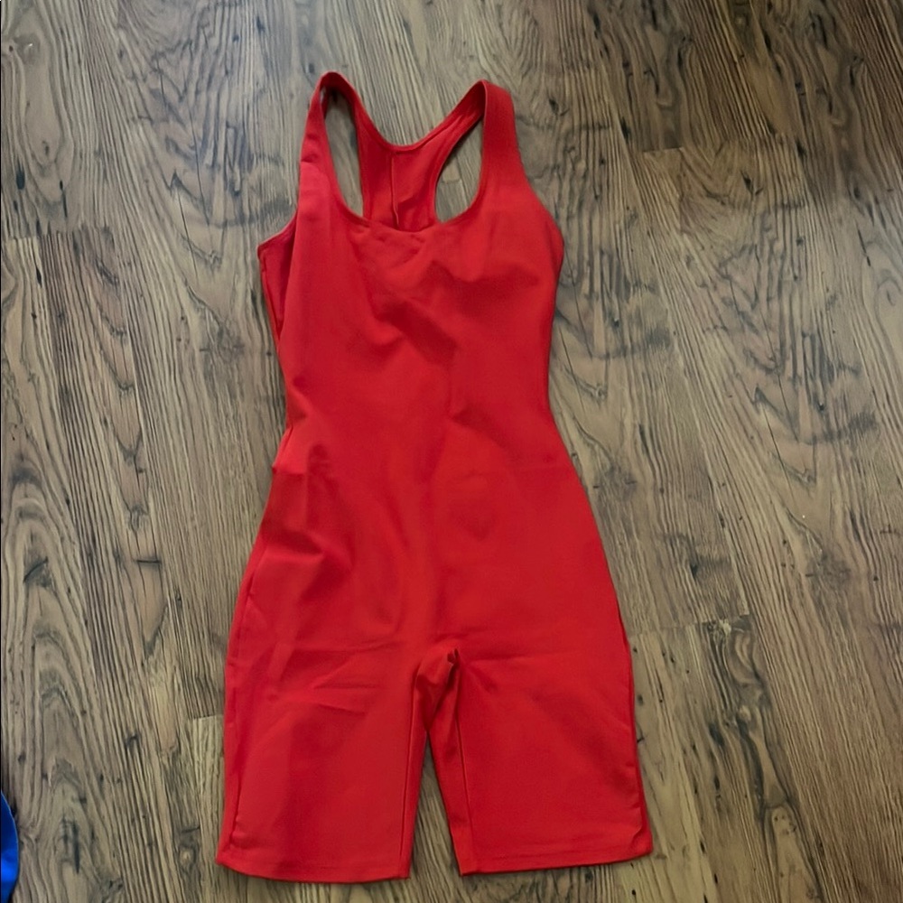 Marika Red Bodysuit One Piece Athletic Wear